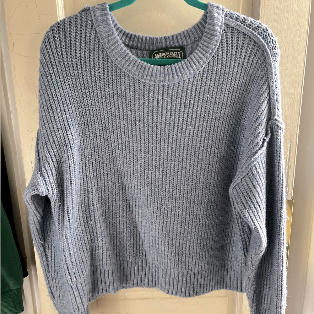 American Eagle Knit Baby Blue Sweater